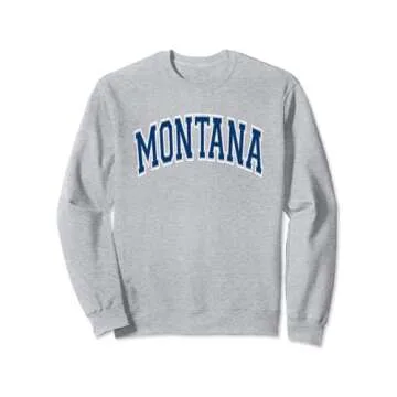 Montana Arched Dark Blue Text Sweatshirt - Cozy & Stylish