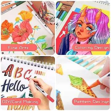 ZSCM Duo Tip Brush Markers 60 Colors for Creative Projects