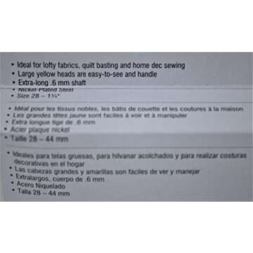 Dritz 112 Color Ball Pins, Extra Long, 1-3/4-Inch (250-Count) , Yellow