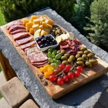 Olive Wood Long Charcuterie Board | Rustic Solid Wood Cutting Board No Glue | Cheese and Bread Cutting Board For Kitchen | Handmade Cutting Board for Meat | 16"L x 6.75"W x 0.75"Th