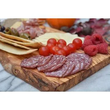 Olive Wood Long Charcuterie Board | Rustic Solid Wood Cutting Board No Glue | Cheese and Bread Cutting Board For Kitchen | Handmade Cutting Board for Meat | 16"L x 6.75"W x 0.75"Th