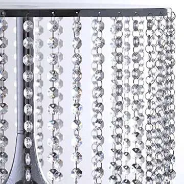 LANLONG 12 Inch Silver Crystal Cake Stand for Events