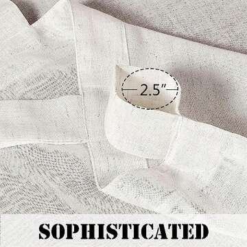 H.VERSAILTEX Semi Sheer Curtains 108 inches Long Linen Curtains, 2 Pack Ultra Luxurious Linen Elegant Curtain Panels, Light Filtering Privacy Panels Drapes, Tab Top Curtain Set, Heathered Natural