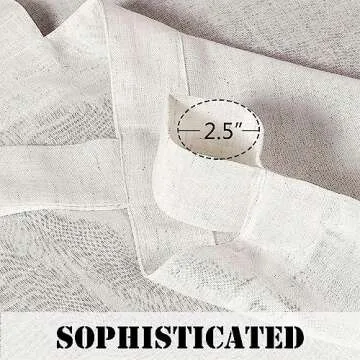 H.VERSAILTEX Semi Sheer Curtains 108 inches Long Linen Curtains, 2 Pack Ultra Luxurious Linen Elegant Curtain Panels, Light Filtering Privacy Panels Drapes, Tab Top Curtain Set, Heathered Natural