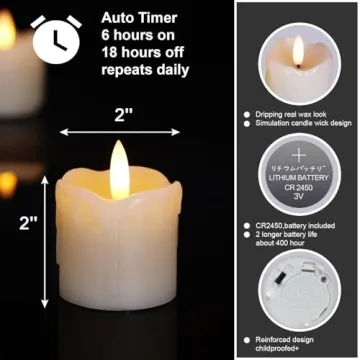 Homemory Flameless Votive Candles with Timer for Safe Elegance