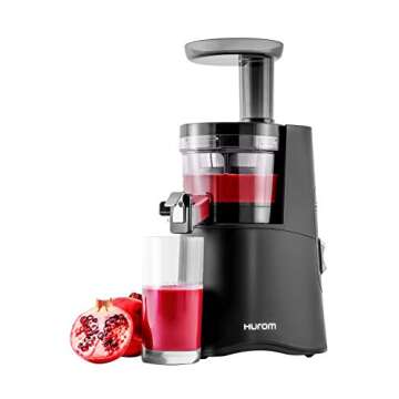 Hurom H-AA Renewed Slow Juicer - Matte Black | High Yield | Quiet 150 Watt Motor | BPA Free | 500ml (16.9oz) Chamber | Slow Squeeze | Quick & Easy Assembly | Cold Press Masticating Juicer