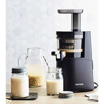 Hurom H-AA Renewed Slow Juicer - Matte Black | High Yield | Quiet 150 Watt Motor | BPA Free | 500ml (16.9oz) Chamber | Slow Squeeze | Quick & Easy Assembly | Cold Press Masticating Juicer