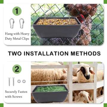 2 Pack Chicken Feeders for Goats and Poultry Supplies