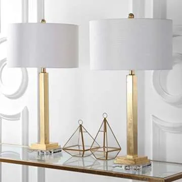 Stylish Safavieh Gold Table Lamp Set - LED Bulbs Included