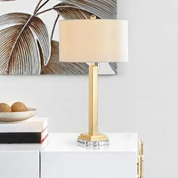 Stylish Safavieh Gold Table Lamp Set - LED Bulbs Included