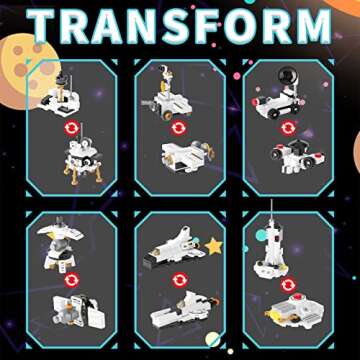 Space Shuttle Building Toys, 25-in-1 Aerospace Building Kit for Kids to Assemble a Big Spaceship or ...