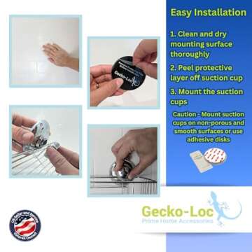 Gecko-Loc Soap Dish Suction mounting Bath soap bar Holder for Bathroom, Metal Bath Shower Bathtub Wall Tile or Kitchen Sink soap or Sponge Dishes - Black