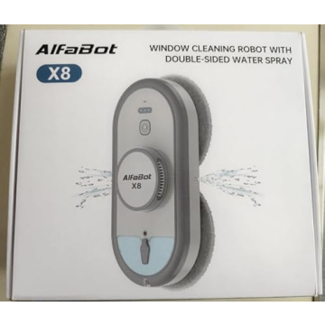 AlfaBot Window Cleaning Robot with Dual Spray and Vacuum