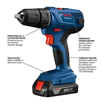 BOSCH 18V Compact Drill/Driver Kit for DIY Projects