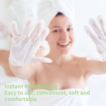 SULADEC Moisturizing Hand Mask with Shea Butter and Goat Milk, Hydrating Hand Masks for Dry Cracked Hands, Dry Skin Moisturizer for Soft and Smooth Touch Hands - Men Women - 5 Pairs