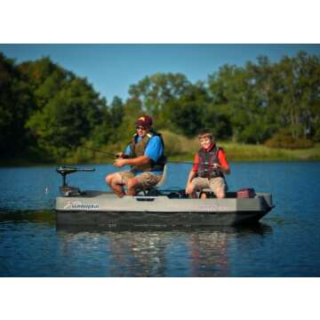 Sun Dolphin Sportsman Fishing Boat (Gray/Black, 8.6 ft) - Comfortable & Safe for Adventurers