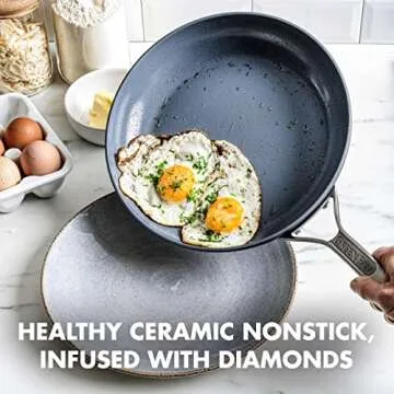 GreenPan Paris Pro 12-Inch Hard Anodized Ceramic Nonstick Frying Pan Skillet, PFAS-Free, Dishwasher ...