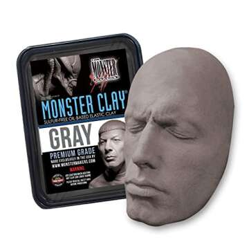 Monster Clay Premium Grade Modeling Clay - Gray, Soft, 4.5lb for Sculptors and Artists