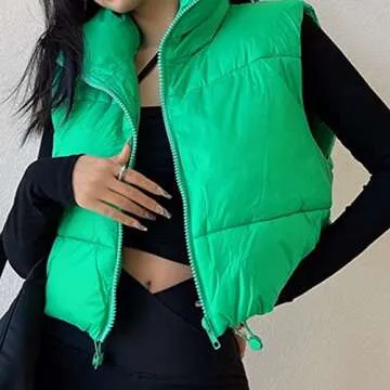 KEOMUD Women's Stylish Lightweight Winter Crop Vest