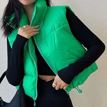 KEOMUD Women's Stylish Lightweight Winter Crop Vest