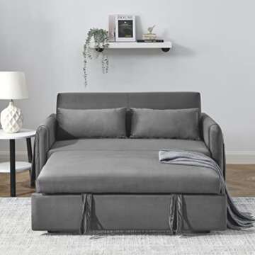 HomSof Modern Convertible Sofa Bed with 2 Pillows