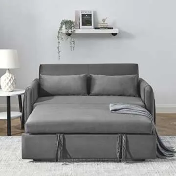 HomSof Modern Convertible Sofa Bed with 2 Pillows