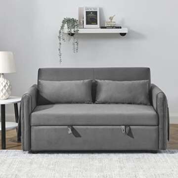 HomSof Modern Convertible Sofa Bed with 2 Pillows