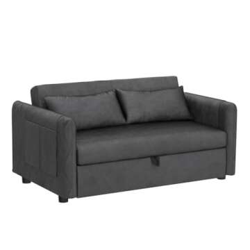 HomSof Modern Convertible Sofa Bed with 2 Pillows