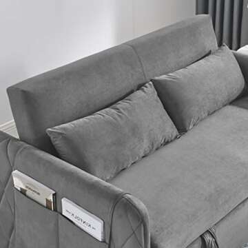 HomSof Modern Convertible Sofa Bed with 2 Pillows