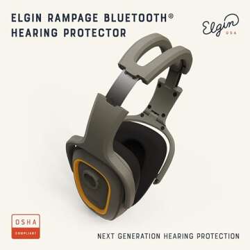 Elgin Rampage Bluetooth Hearing Protection Headphones - OSHA Compliant, Noise Canceling, Bluetooth 5...