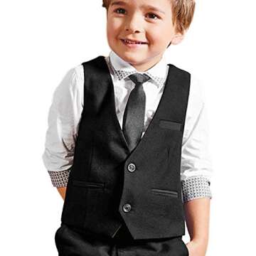 Aurya Boys'Solid Color Zipper Tie 19 inch Polyester Satin Zipper Neckties (Navy Blue)