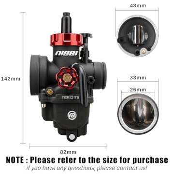 NIBBI 26mm Carburetor with Carb Jets for 4 Stroke 150cc-200cc Engines Motorcycle, Fit For YAMAHA Honda Apollo Dirt Bike Mini Bike SSR TTR KYMCO SYM TAOTAO GY6 Scooter Moped