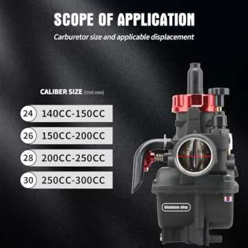 NIBBI 26mm Carburetor with Carb Jets for 4 Stroke 150cc-200cc Engines Motorcycle, Fit For YAMAHA Honda Apollo Dirt Bike Mini Bike SSR TTR KYMCO SYM TAOTAO GY6 Scooter Moped