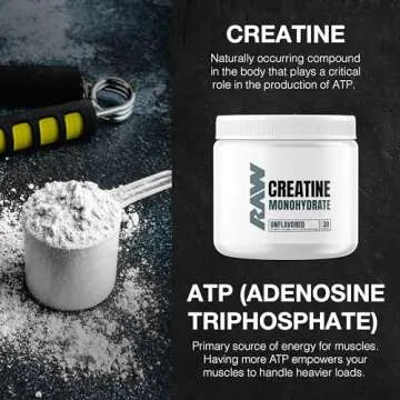 RAW Nutrition Creatine Monohydrate Powder for Workouts