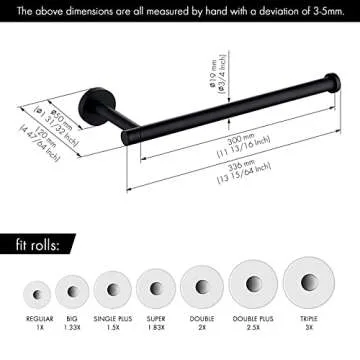 KES Kitchen Paper Towel Holder Under Cabinet Matte Black 11 Inch Paper Towel Holder Dispenser Wall Mounted Paper Towel Roll Holder Bathroom, SUS 304 Stainless Steel, A2175S30-BK