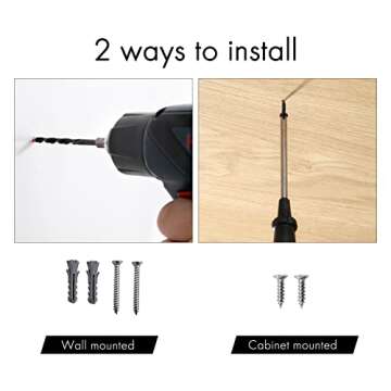 KES Kitchen Paper Towel Holder Under Cabinet Matte Black 11 Inch Paper Towel Holder Dispenser Wall Mounted Paper Towel Roll Holder Bathroom, SUS 304 Stainless Steel, A2175S30-BK