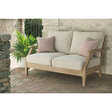 Stylish Coastal Outdoor Loveseat with Cushions