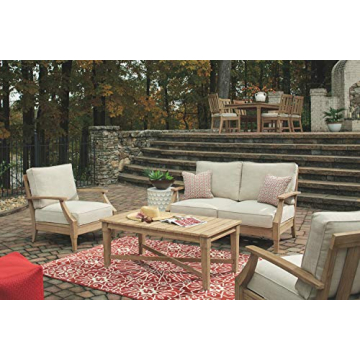 Stylish Coastal Outdoor Loveseat with Cushions