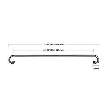 Amazon Basics Adjustable Room Darkening Blackout Curtain Rod - 28" to 48", Black