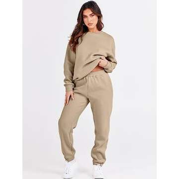 ANRABESS Women's Cozy Two Piece Lounge Set - Fashionable Comfort