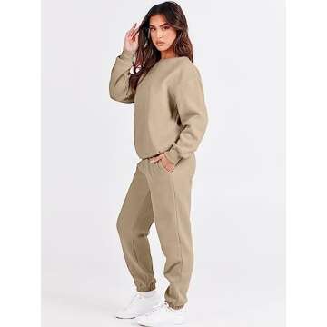 ANRABESS Women's Cozy Two Piece Lounge Set - Fashionable Comfort