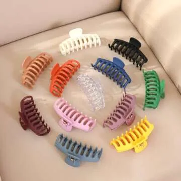 12 Pack Hair Clips for Woman Thick Hair 4in,Non-slip Matte Big Claw Clips For Thick and Thin Hair ,Large Strong Hold Hair Claw Clips For Women Hair Accessories for Women Banana Jaw Clips for Hair