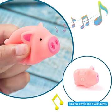 Baby Bath Toys 4Pcs Rubber Pink Pig Family Squeak Float Bath Ducks Bath Tub Shower Toys for Toddlers Boys Girls