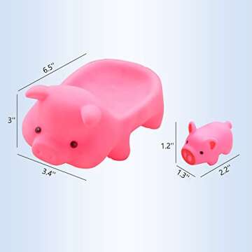 Baby Bath Toys 4Pcs Rubber Pink Pig Family Squeak Float Bath Ducks Bath Tub Shower Toys for Toddlers Boys Girls