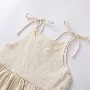 Toddler Summer Dress Cotton Linen Casual Beach Sundress