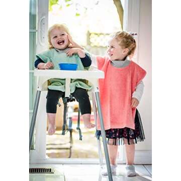 MATZ Terry Towel Slip On Toddler Bibs | Full Coverage Pullover Bibs For Babies | Ultra Absorbent 100...