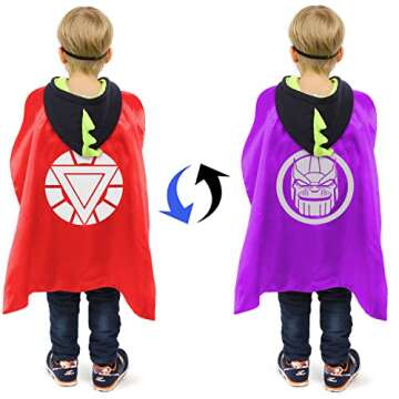 VOSOE Double-Sided Superhero Capes & Masks for Kids