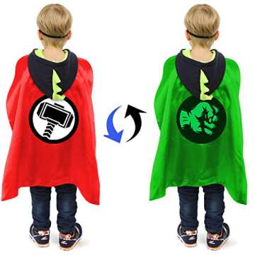 VOSOE Double-Sided Superhero Capes & Masks for Kids
