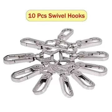 JAKAGO Swivel Lobster Clasps Clips Lanyard Snap Hook and Slide Buckles and Metal D Ring Semi-Circular D Ring for Handbag Bags Cat Dog Collar Buckles Ring Hand DIY Accessories Dog Leash Hardware Craft