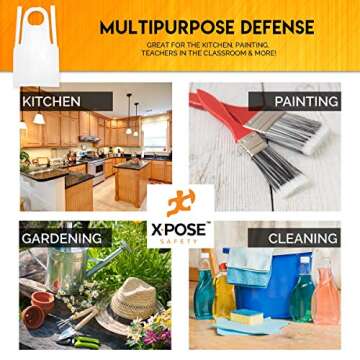 Xpose Safety 100 White Plastic Disposable Aprons for Cooking & more Individually Packaged, Durable 1 Mil Waterproof Polyethylene 24" x 48"